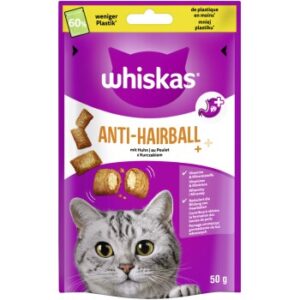 Whiskas Snacks, Anti-Hairball, Huhn 6x50 g