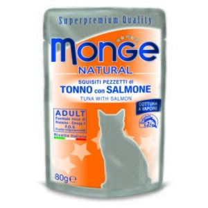 Monge Natural Gelée 24x80g Thunfisch mit Lachs