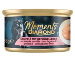 MOMENTS Diamond Nassfutter Katze, Adult, Soufflé Geflügelleber 12x85 g