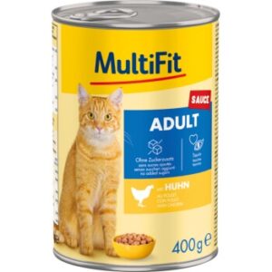 MultiFit Nassfutter Katze Adult, Sauce, Huhn 12x400 g