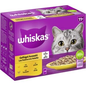 Whiskas Multipack 11+ Geflügel Auswahl in Gelee 12 x 85g