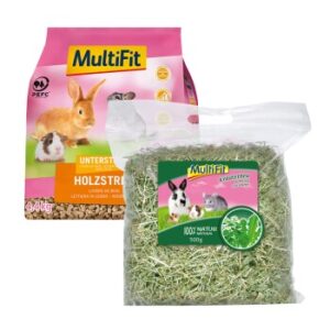 MultiFit Kräuterheu 500 g und Holzstreu 8 L