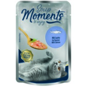 MOMENTS Soup Nassfutter Katze Adult, Lachs 12x40 g