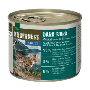 REAL NATURE WILDERNESS Nassfutter Katze, Adult Dark Fjord, Wildschwein mit Ente und Rentier 6x200 g