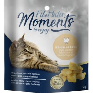 MOMENTS Snack Katze Filet Bites Huhn und Kürbis 12x50 g