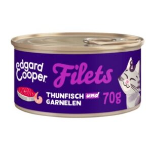 Edgard & Cooper Nassfutter Katze Adult Filets Thunfisch und Garnelen 24x70 g