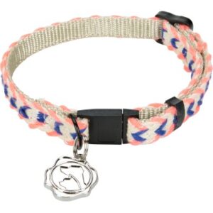more Lifestyle Katzenhalsband Royal Baumwolle blau/pink