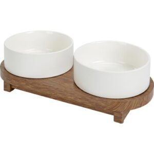 more Lifestyle Keramik Doppelnapfständer Premier weiß