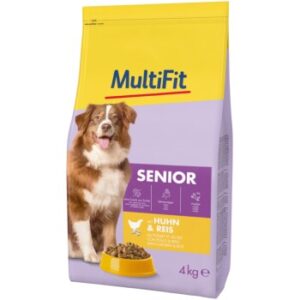 MultiFit Trockenfutter Hund Senior Geflügel und Reis 4 kg