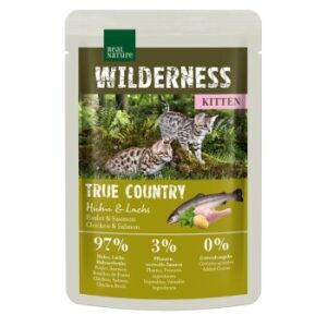REAL NATURE WILDERNESS Nassfutter Katze, Kitten 12x85 g True Country, Huhn und Lachs 12x85 g