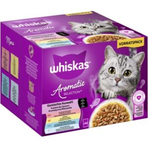 Whiskas Nassfutter Katze Adult, Multipack, 1+ Gemischte Auswahl, in Sauce 24x85 g
