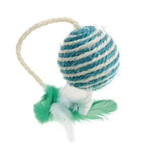 AniOne Spielz. Sisal Ball mit Feder 6cm