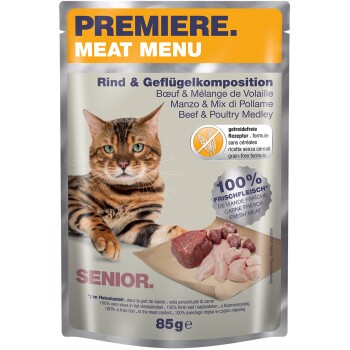 PREMIERE Meat Menu Senior Rind, Geflügel 12x85g