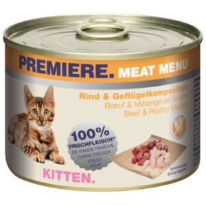 PREMIERE Meat Menu Kitten Rind und Geflügelkomposition 12x200 g