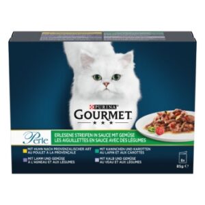 GOURMET Perle Erlesene Streifen mit Gemüse 8x85 g