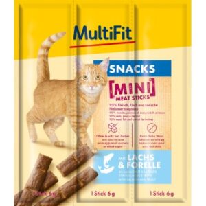 MultiFit Mini Meat Sticks 25x3x6g Lachs und Forelle