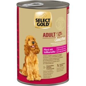 SELECT GOLD Nassfutter Hund Sensitive Adult Pferd mit Süßkartoffel 6x400 g