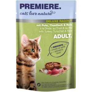 PREMIERE cats love nature Deluxe Ragout mit Pute, Thunfisch und Reis 24x100 g