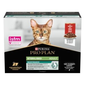 PRO PLAN Adult Sterilised Maintenance Mit Rindfleisch In Sosse 10 x 85 g