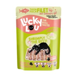 Lucky Lou Nassfutter Katze Extra Food Adult in Gelee Thunfisch und Shrimps 12x70 g