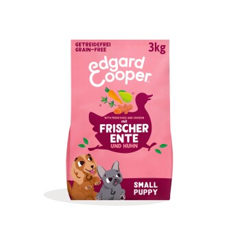 Edgard & Cooper Trockenfutter für Hunde, Junior, frische Freilaufente & Huhn 3 kg