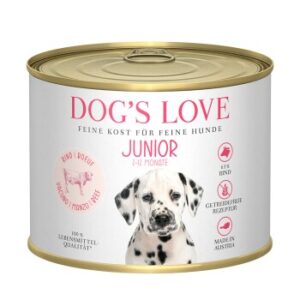 DOG'S LOVE Junior mit Rind und Karotten 6x200 g