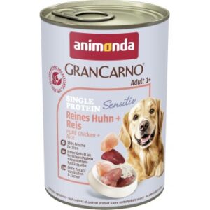 animonda GranCarno Sensitiv Nassfutter Hund Adult, Huhn und Reis 12x400 g