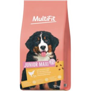 MultiFit Tockenfutter Hund Junior, Maxi, mit Geflügel & Reis 12 kg