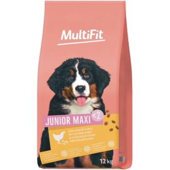 MultiFit Tockenfutter Hund Junior, Maxi, mit Geflügel & Reis 12 kg
