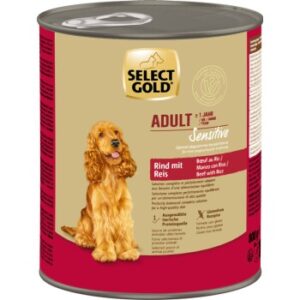 SELECT GOLD Sensitive Nassfutter Adult Rind mit Reis 12x800 g