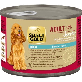SELECT GOLD Nassfutter Hund Sensitive Adult Insekten 6x200 g