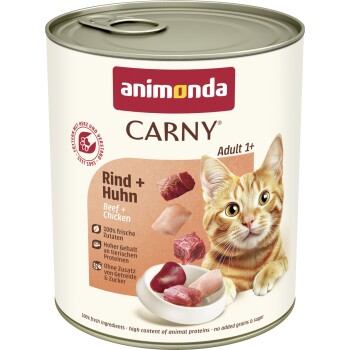 animonda Carny Nassfutter Katze Adult Rind und Huhn 6x800 g