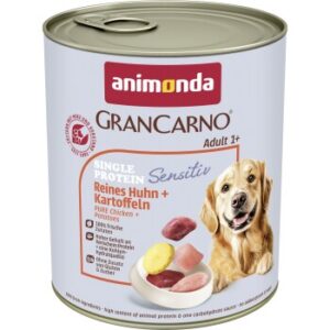 animonda GranCarno Sensitiv Nassfutter Hund Adult, Huhn und Kartoffel 12x800 g