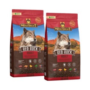 WOLFSBLUT Nassfutter Hund Adult Red Rock mit Kängurufleisch 2x12.5 kg