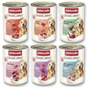 animonda GranCarno Original Nassfutter Hund Adult, Mixpaket 6x400 g Herzhafte Variation