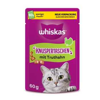 Whiskas Snacks, Knuspertaschen Truthahn 6x60 g