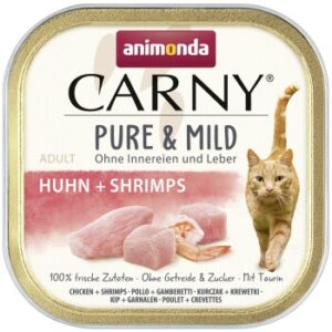 animonda Carny Nassfutter Katze Adult Pure and Mild Huhn und Garnele 32x100 g