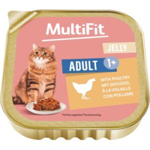 MultiFit Nassfutter Katze Adult, in Gelee, Geflügel 16x100 g