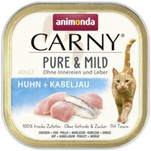 animonda Carny Nassfutter Katze Adult Pure and Mild Huhn und Kabeljau 32x100 g