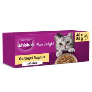 Whiskas Pure Delight Mega Pack Geflügel Ragout in Gelee 40 x 85g