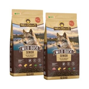 WOLFSBLUT Wild Duck Trockenfutter Hund Senior 2x12.5 kg