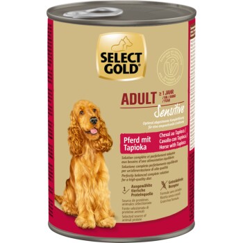 SELECT GOLD Nassfutter Hund Sensitive Adult Pferd mit Tapioka 6x400 g