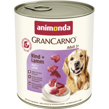 animonda GranCarno Original Nassfutter Hund Adult, Rind und Lamm 6x800 g