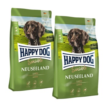 HAPPY DOG Sensible Trockenfutter Hund Adult, Neuseeland, Lamm 2x12.5 kg