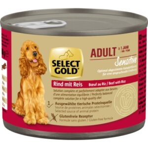 SELECT GOLD Nassfutter Hund Sensitive Adult Rind mit Reis 12x200 g