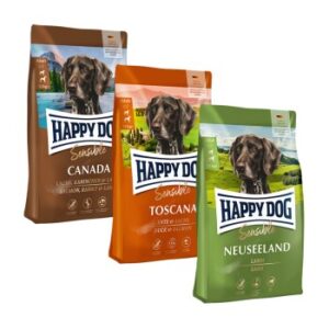 HAPPY DOG Sensible Probierpaket Länderreise 3x1kg Mixpaket 3