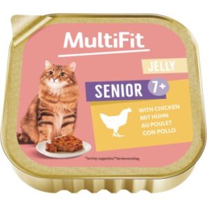 MultiFit Nassfutter Katze Senior, in Gelee, Huhn 16x100 g