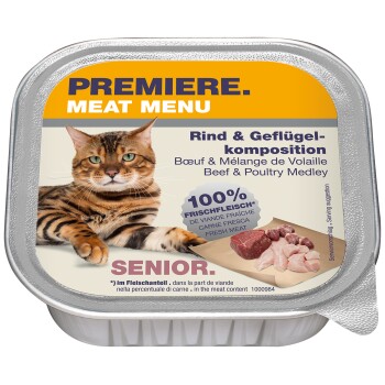 PREMIERE Meat Menu Senior Rind, Geflügel 16x100 g