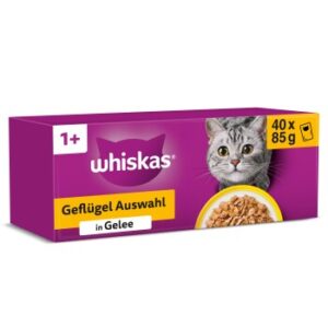 Whiskas Mega Pack 1+ Geflügel Auswahl in Gelee 40 x 85g