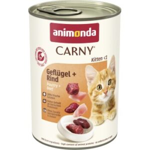 animonda Carny Nassfutter Katze Kitten Geflügel und Rind 12x400 g